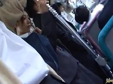 Sexy Babe Drills Deep While Riding Public Transport