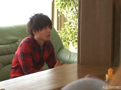 Maeta Kanako's Sexy Ass Leads Her Down For A Hot Blowjob Session