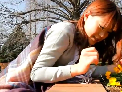 Cute Japanese Cutie in Thong Gives Blowjob Before Doggy Style Nailing