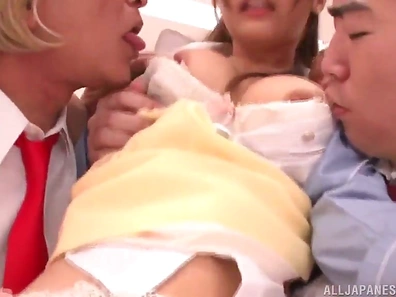 Japanese Woman Gets Gangbanged Hard then Faceshit Covered in Cum