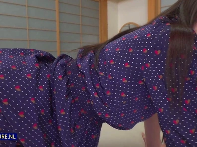 Seductive Miho Wakabayashi Wears Fishnets & Gives Mind-blowing Blowjob Delight