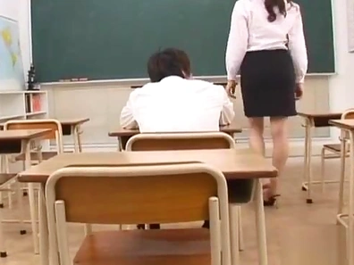 Excited Japanese Teacher Indulges in Hot Threesome with Students' Passionate Acts