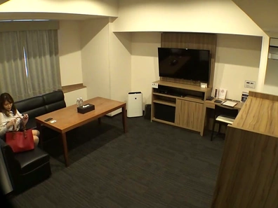 Office Lady Caught by Voyeur's Spy Cam Pleasuring Herself in Hotel Room