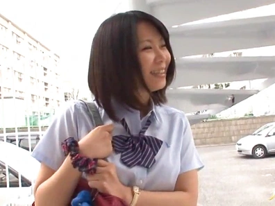 Hot tits schoolgirl Mikan Kururugi sucks dick and titty fucks