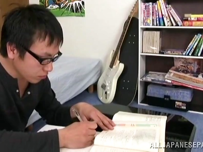 Sweet Asian girl Ai Uehara in school uniform adores hardcore