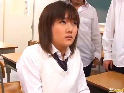 Japanese schoolgirl banged by group of lads in the classroom