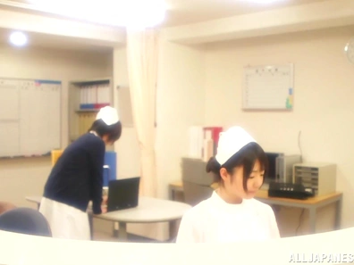 Beautiful teen nurse Tsubomi gets mouthful of hot cum