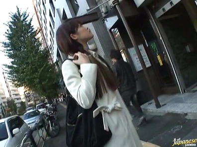 Megumi Morita Asian doll pokes her hot pussy with a dildo