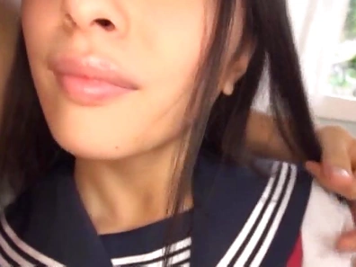 Sensual schoolgirl Sakuno Kanna gets her wet cunt drilled