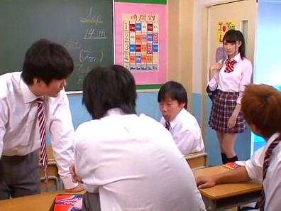 Amazing Rinon Miyazaki enjoys hot teacher?s stiff cock