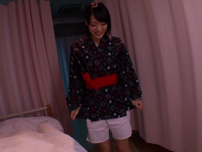 Petite horny schoolgirl Airi Suzumura fucked by horny guys gets bukkake
