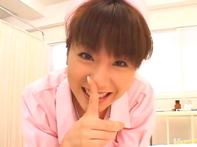 Juicy Asian nurse gives a blowjob