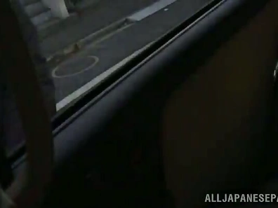 Hairy Japanese Chick Sucks Cock Passionately Inside Car During Ride Alone