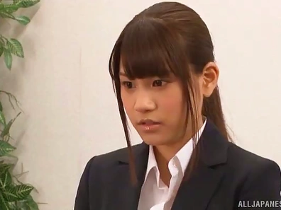 Cute Japanese Brunette Turns Job Interview into Hot Hardcore Sex Act
